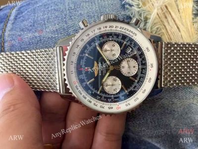 Copy Breitling Navitimer 01 Stainless Steel Mesh Band Watch